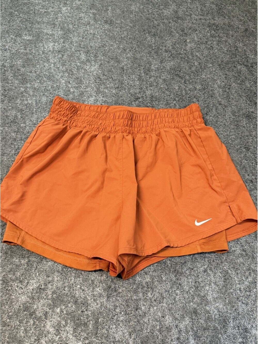 Nike Dri-FIT Women's Lined Running Shorts Orange Size M Athletic